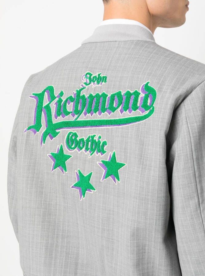 John Richmond Bomberjack met logoprint Grijs