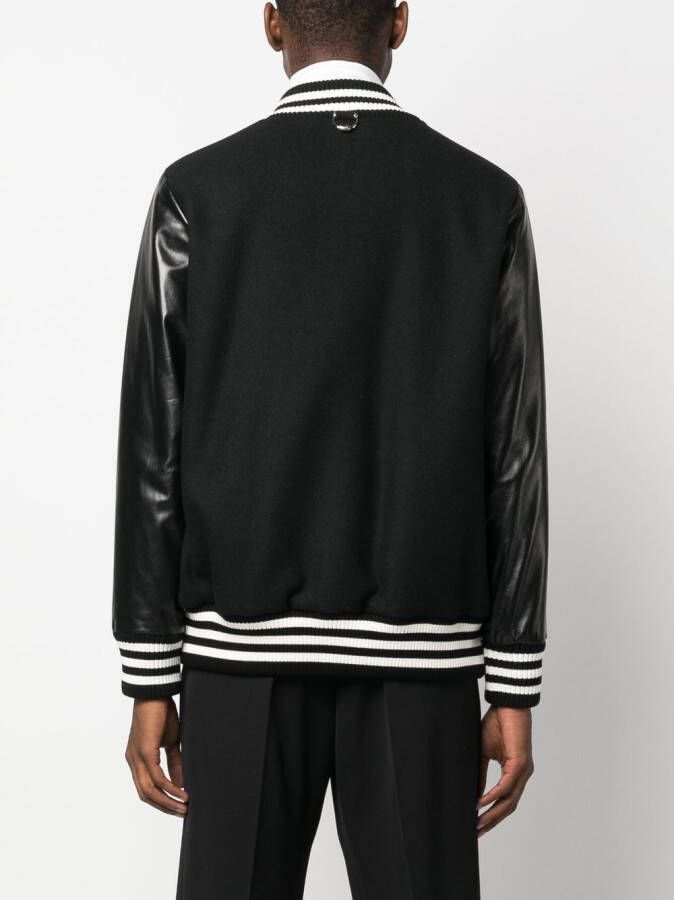 John Richmond Honkbaljack met logo afwerking Zwart