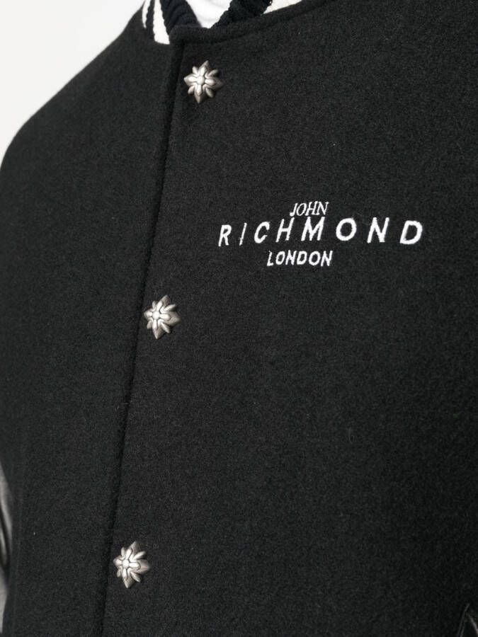 John Richmond Honkbaljack met logo afwerking Zwart