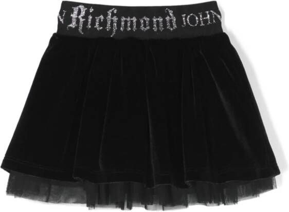 John Richmond Junior Fluwelen mini-rok Zwart