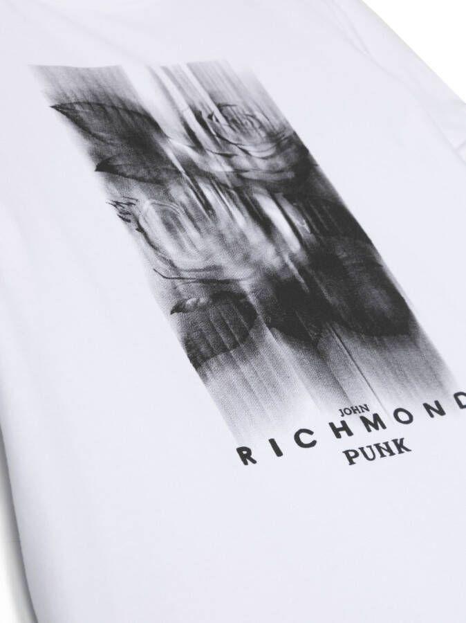 John Richmond Junior T-shirt met grafische print Wit