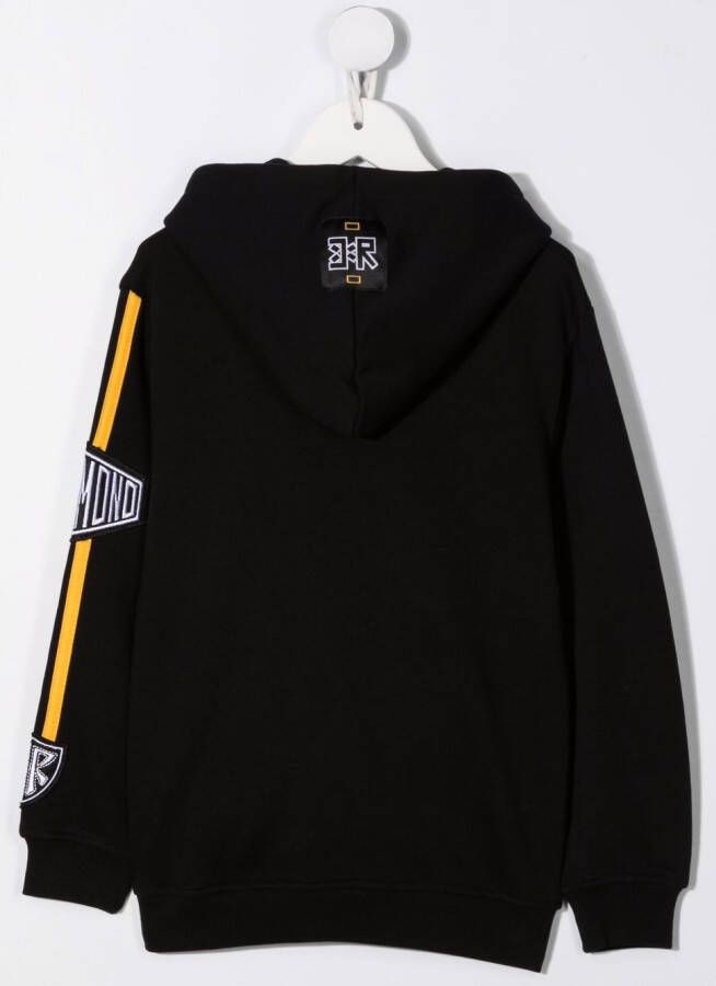 John Richmond Junior Hoodie met geborduurd logo Zwart