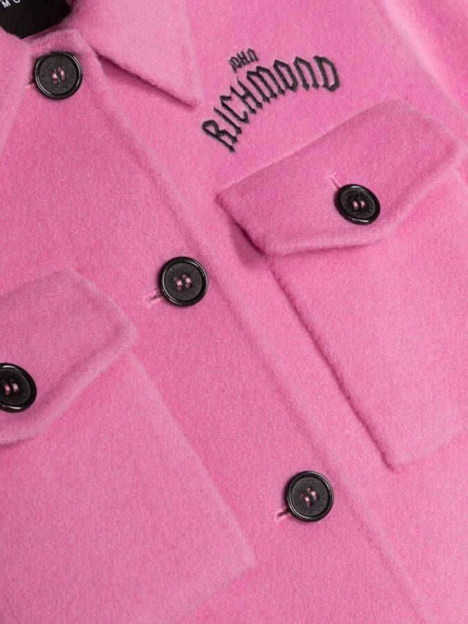 John Richmond Junior Shirtjack met geborduurd logo Roze