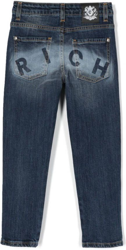 John Richmond Junior Jeans met logoprint Blauw