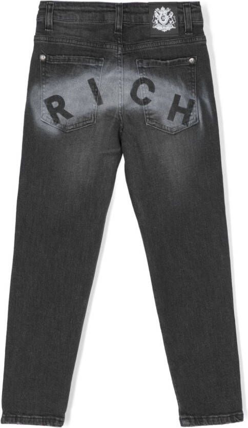 John Richmond Junior Jeans met logoprint Zwart