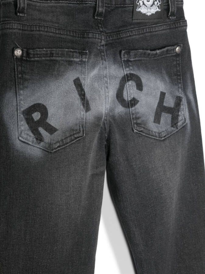 John Richmond Junior Jeans met logoprint Zwart