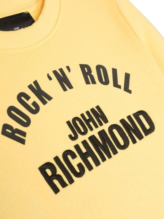 John Richmond Junior Ociuk sweater met logoprint Geel