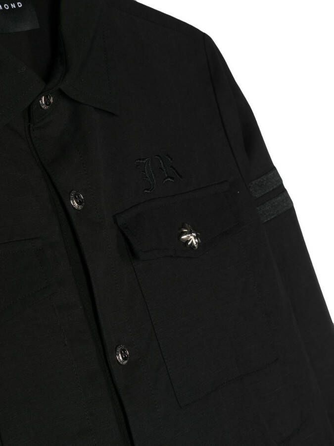 John Richmond Junior Shirt verfraaid met stras Zwart