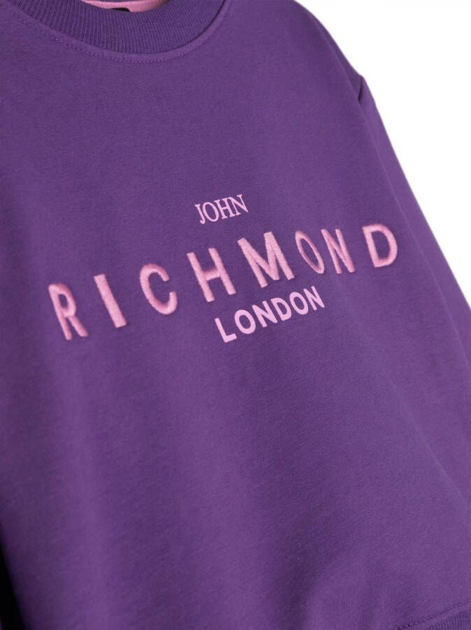 John Richmond Junior Sweater met geborduurd logo Paars