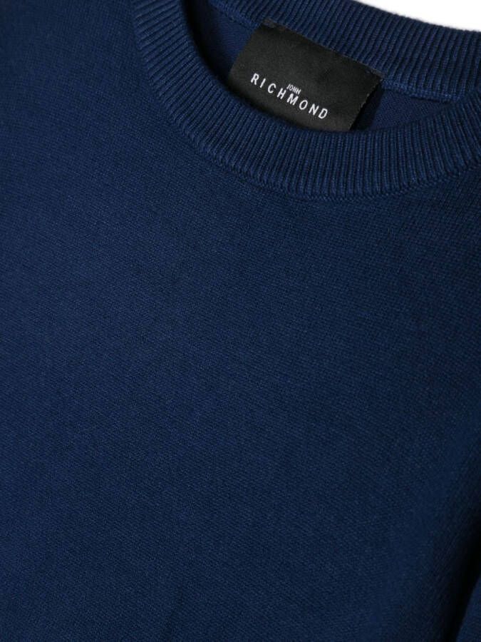 John Richmond Junior Sweater met logopatch Blauw