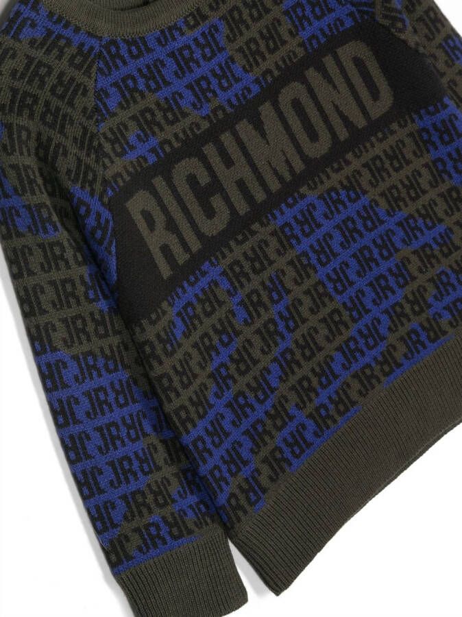 John Richmond Junior Sweater met monogram Groen