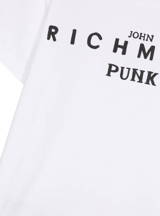 John Richmond Junior T-shirt en rok met logoprint Wit