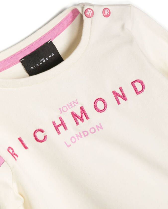 John Richmond Junior T-shirt met geborduurd logo Wit