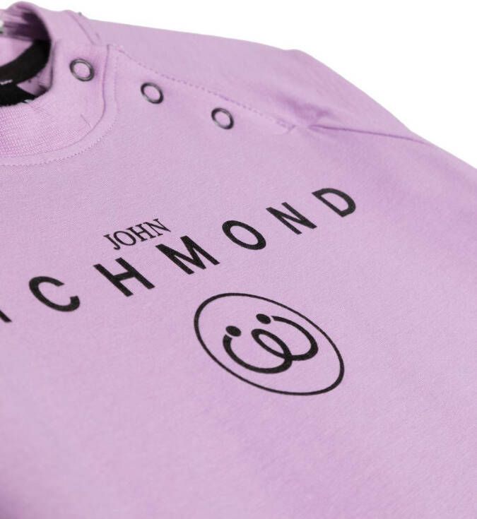 John Richmond Junior T-shirt met logoprint Paars