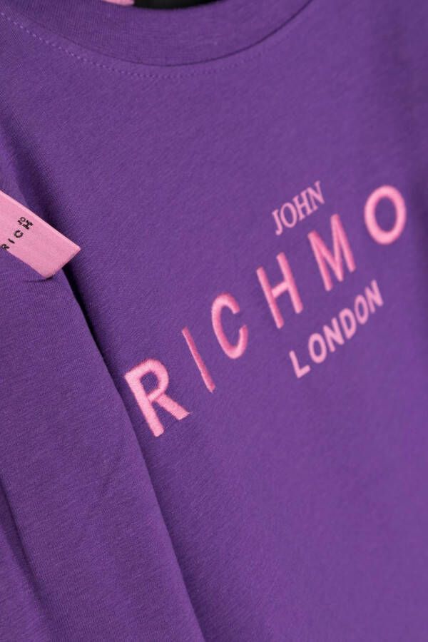 John Richmond Junior T-shirt met logoprint Paars