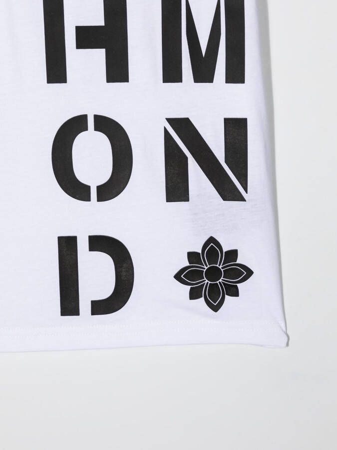 John Richmond Junior T-shirt met logoprint Wit