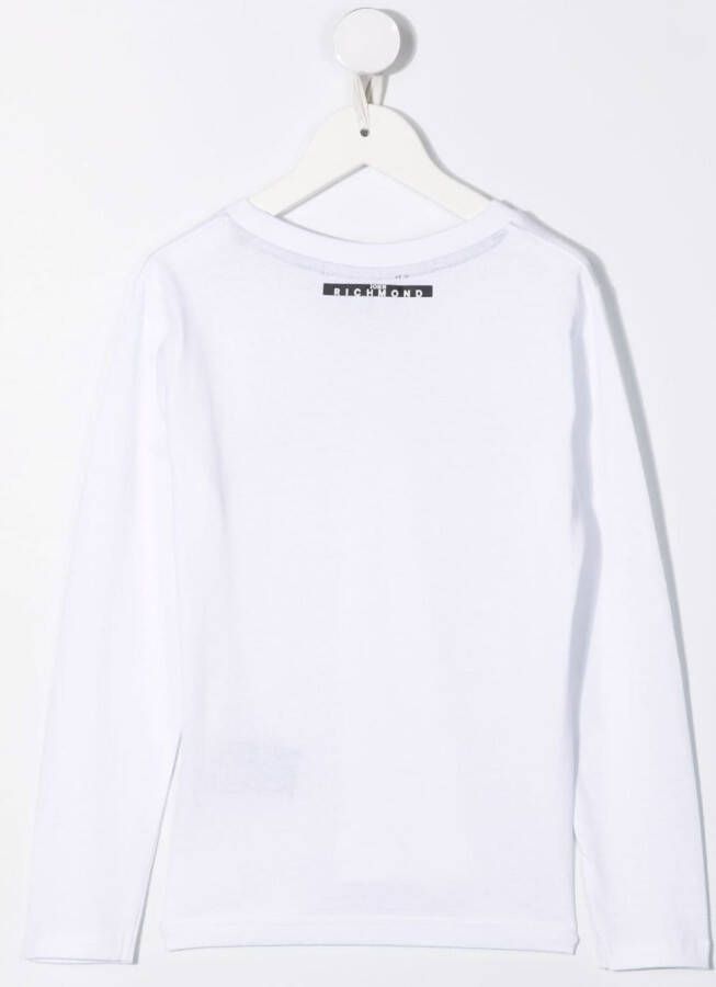 John Richmond Junior T-shirt met logoprint Wit