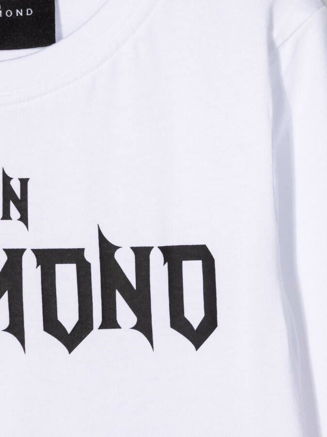 John Richmond Junior T-shirt met logoprint Wit