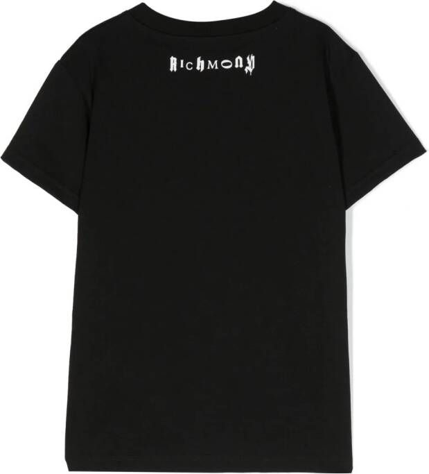 John Richmond Junior T-shirt met logoprint Zwart