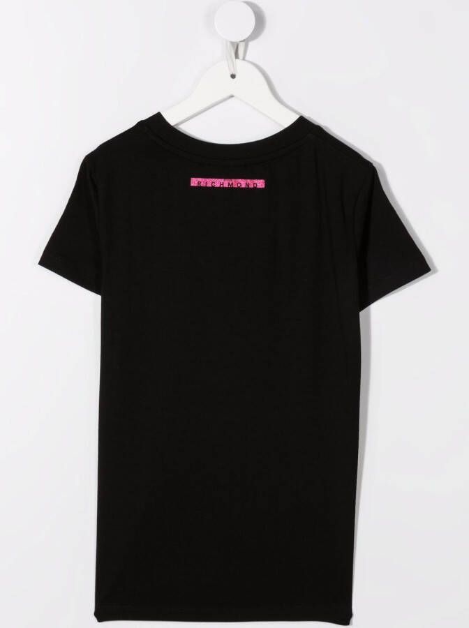 John Richmond Junior T-shirt met logoprint Zwart