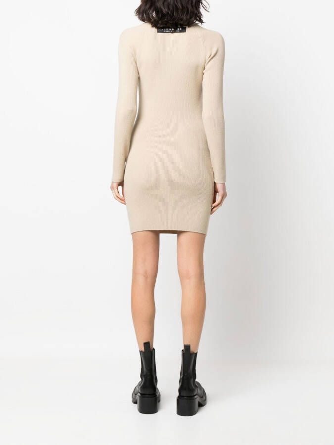 John Richmond Jurk verfraaid met knoop Beige