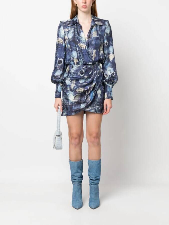 John Richmond Mini-jurk met abstracte print Blauw