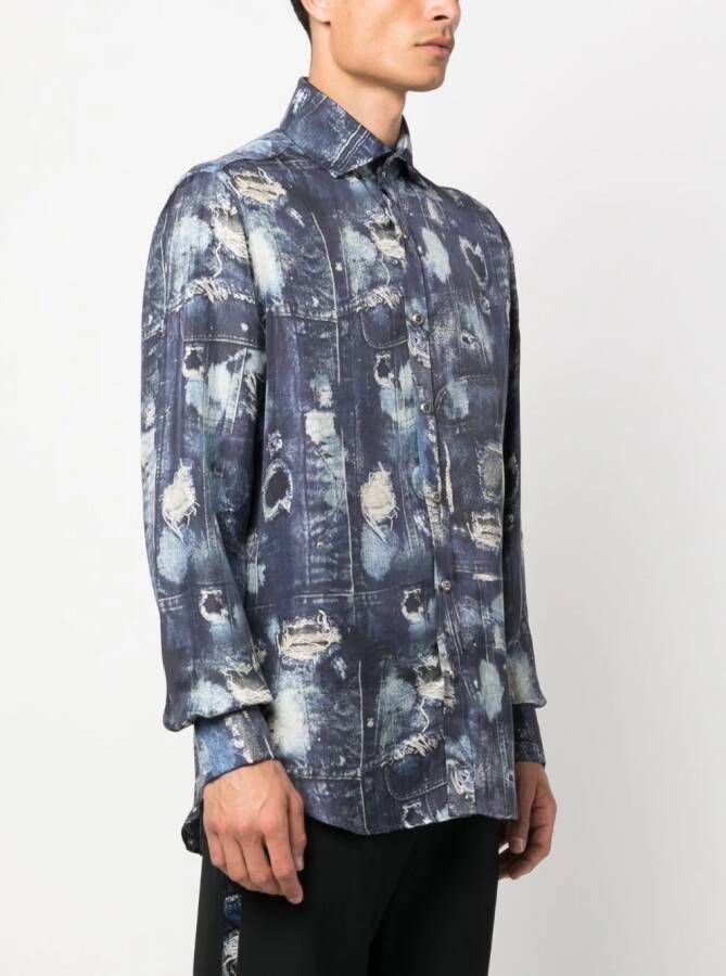 John Richmond Overhemd met print Blauw