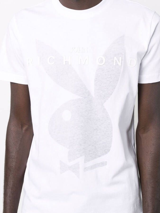 John Richmond T-shirt met logoprint Wit