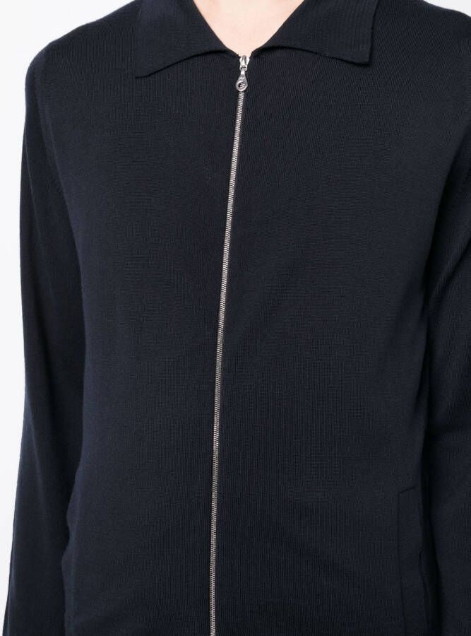 John Smedley Shirtjack van merinowol Zwart