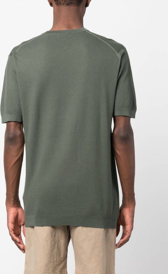 John Smedley Katoenen T-shirt Groen