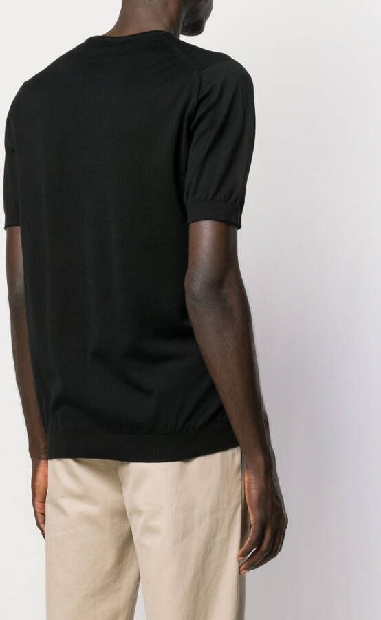 John Smedley Katoenen T-shirt Zwart