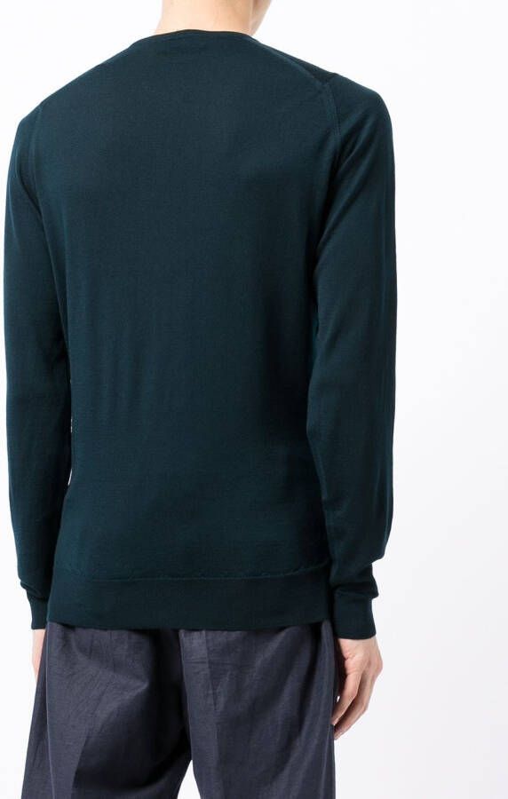 John Smedley Fijngebreide trui Groen
