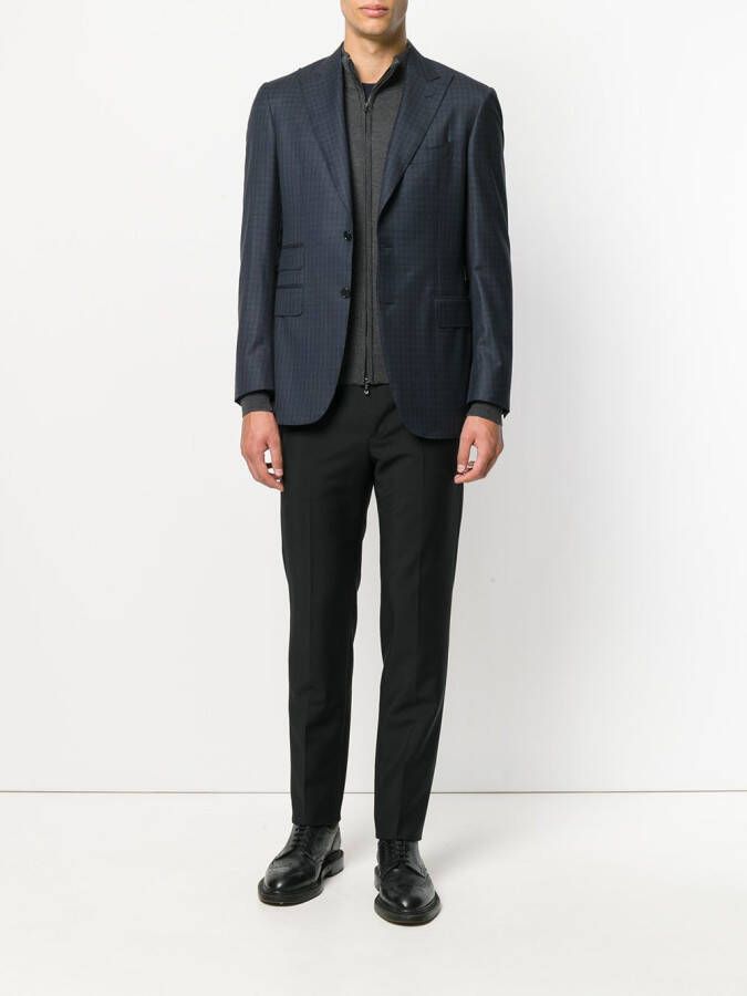 John Smedley high neck zipped cardigan Grijs