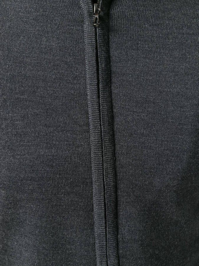 John Smedley high neck zipped cardigan Grijs