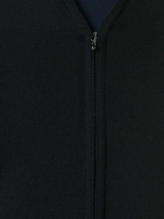 John Smedley high neck zipped cardigan Zwart