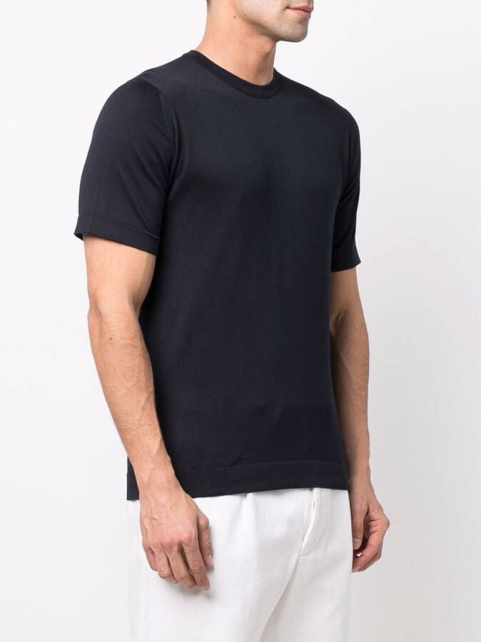 John Smedley Jersey T-shirt Blauw