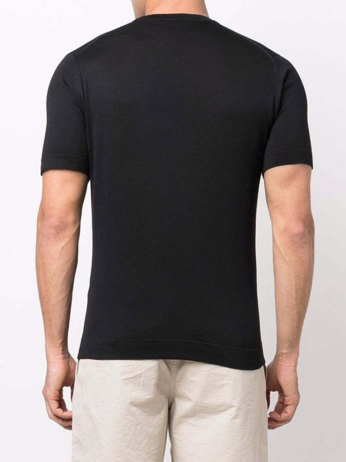 John Smedley Jersey T-shirt Zwart
