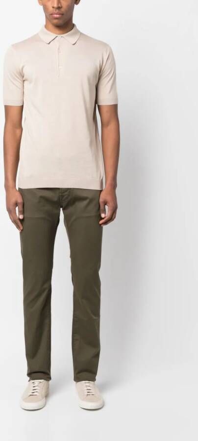 John Smedley Katoenen poloshirt Beige