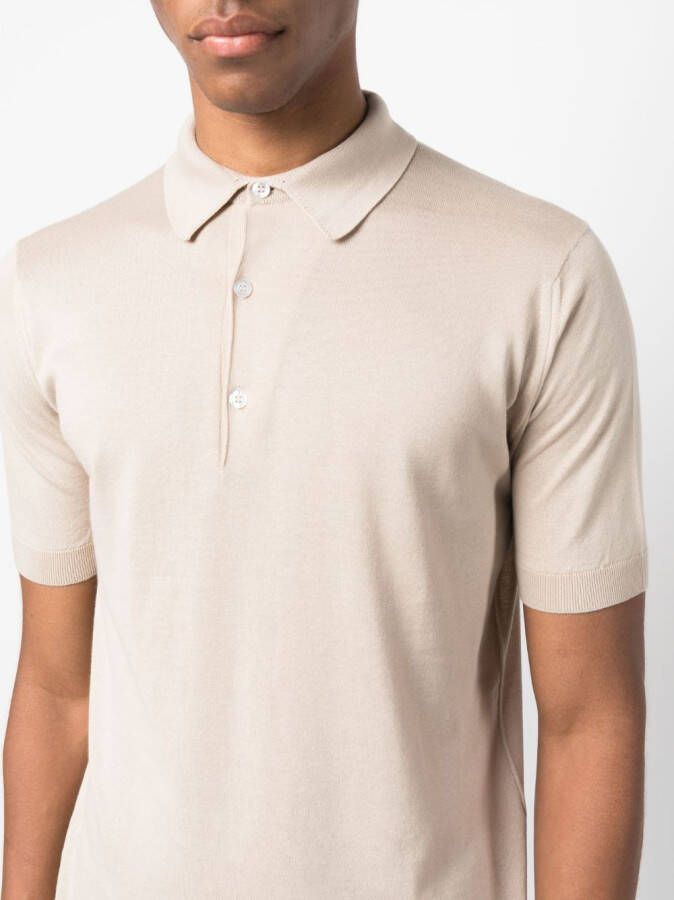 John Smedley Katoenen poloshirt Beige