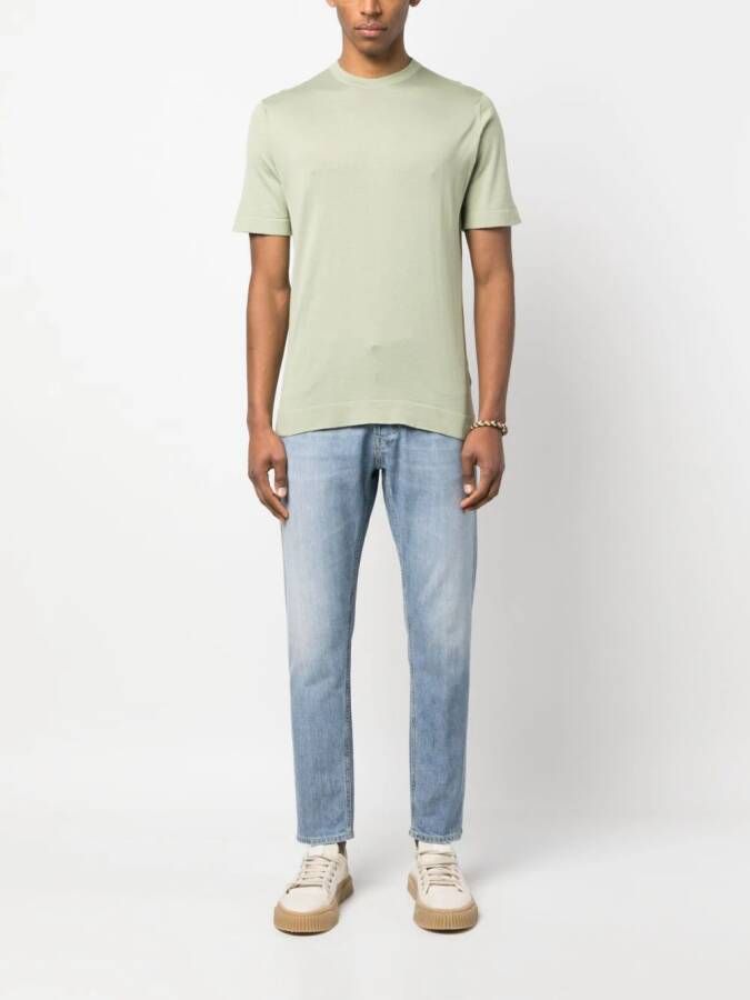 John Smedley Katoenen T-shirt met ronde hals Groen