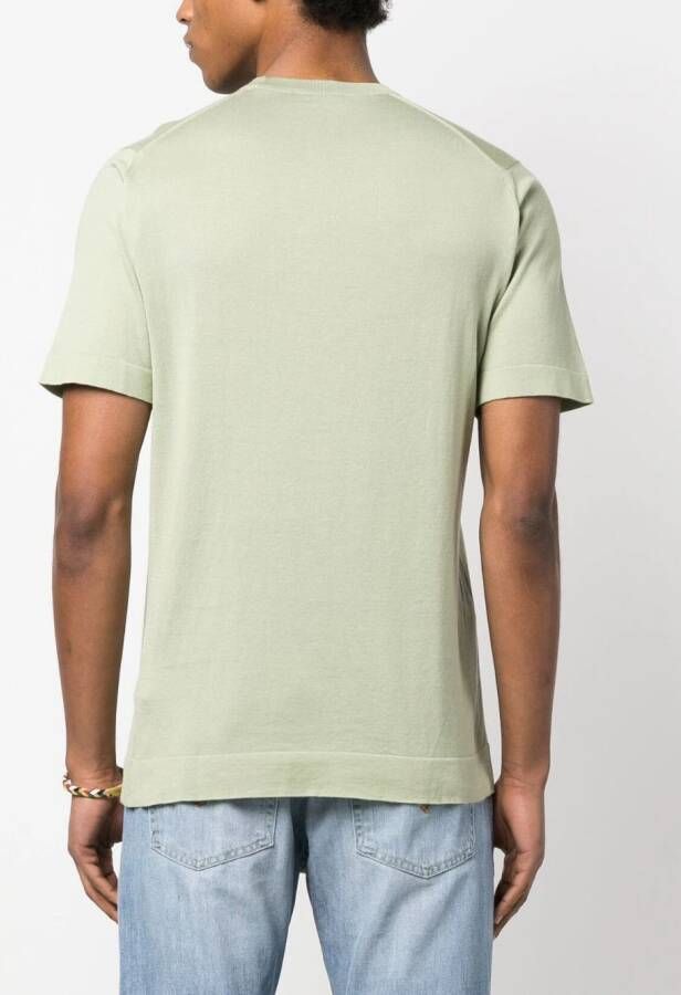 John Smedley Katoenen T-shirt met ronde hals Groen