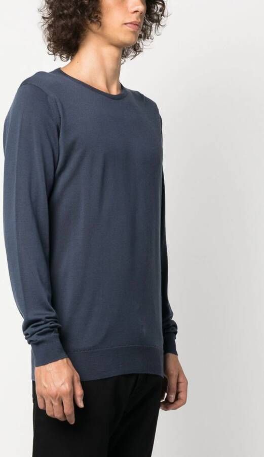 John Smedley Fijngebreide trui Blauw