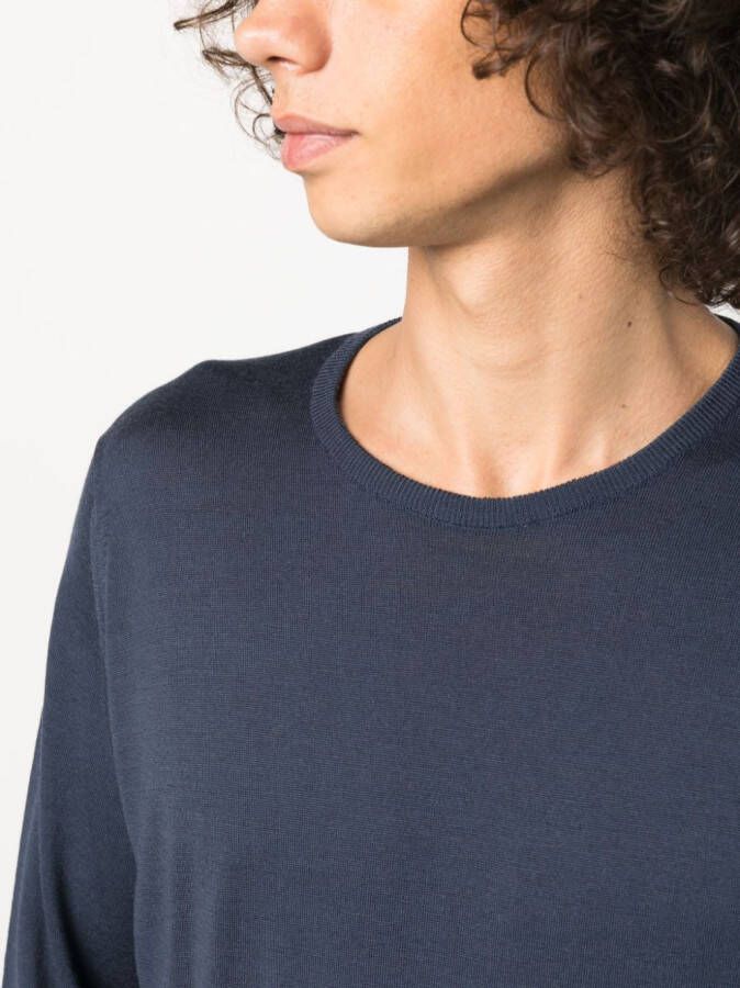 John Smedley Fijngebreide trui Blauw