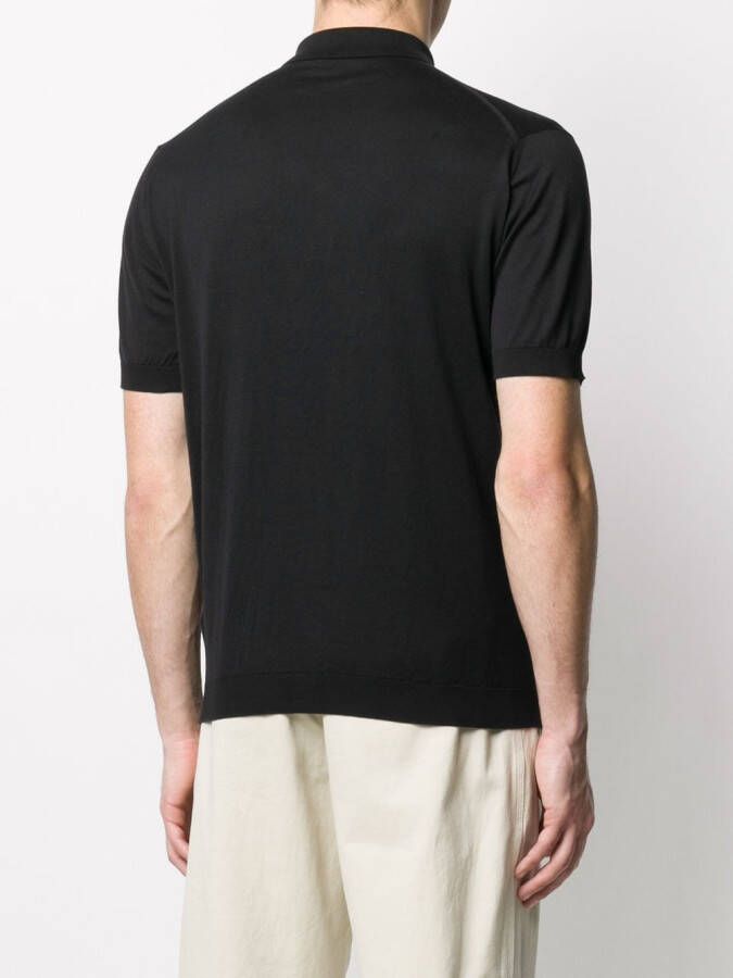 John Smedley Poloshirt met korte mouwen Zwart