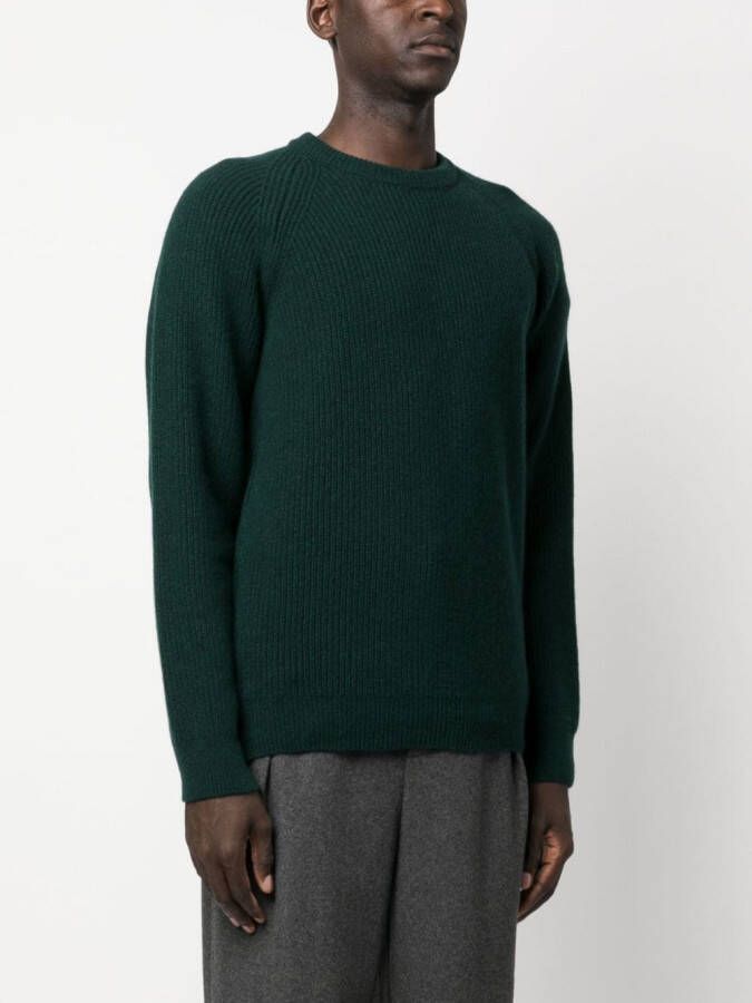 John Smedley Ribgebreide sweater Groen