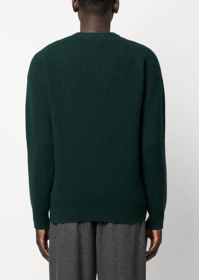 John Smedley Ribgebreide sweater Groen