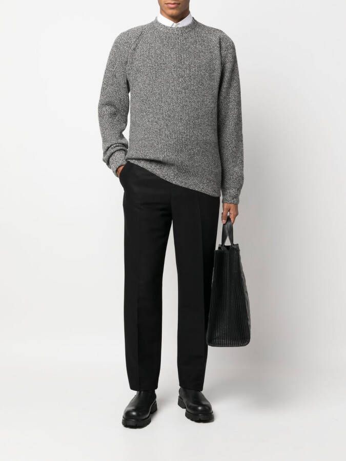 John Smedley Ribgebreide trui Zwart