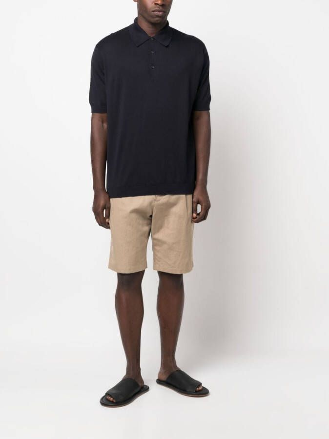 John Smedley Katoenen poloshirt Blauw