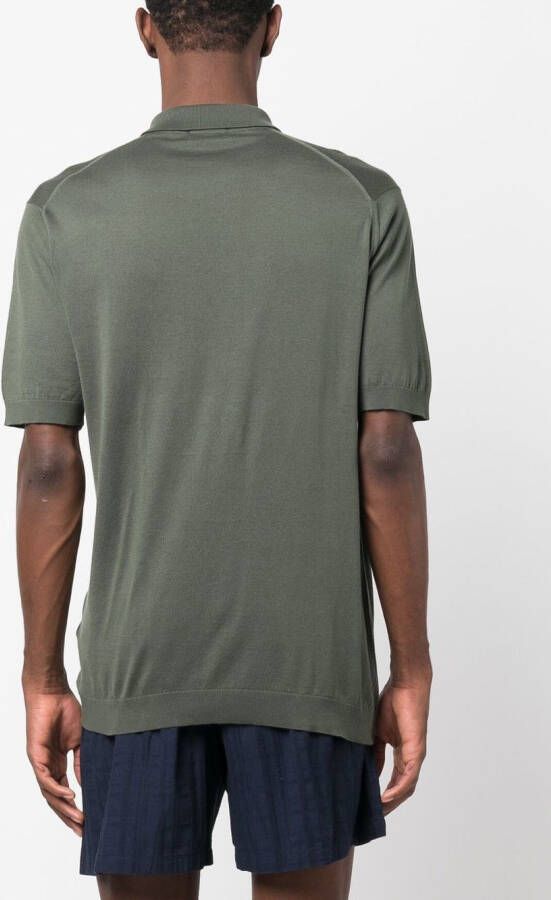 John Smedley Poloshirt met knopen Groen