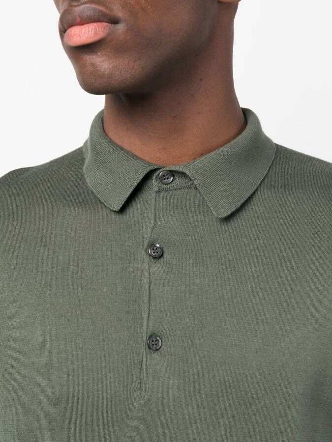 John Smedley Poloshirt met knopen Groen